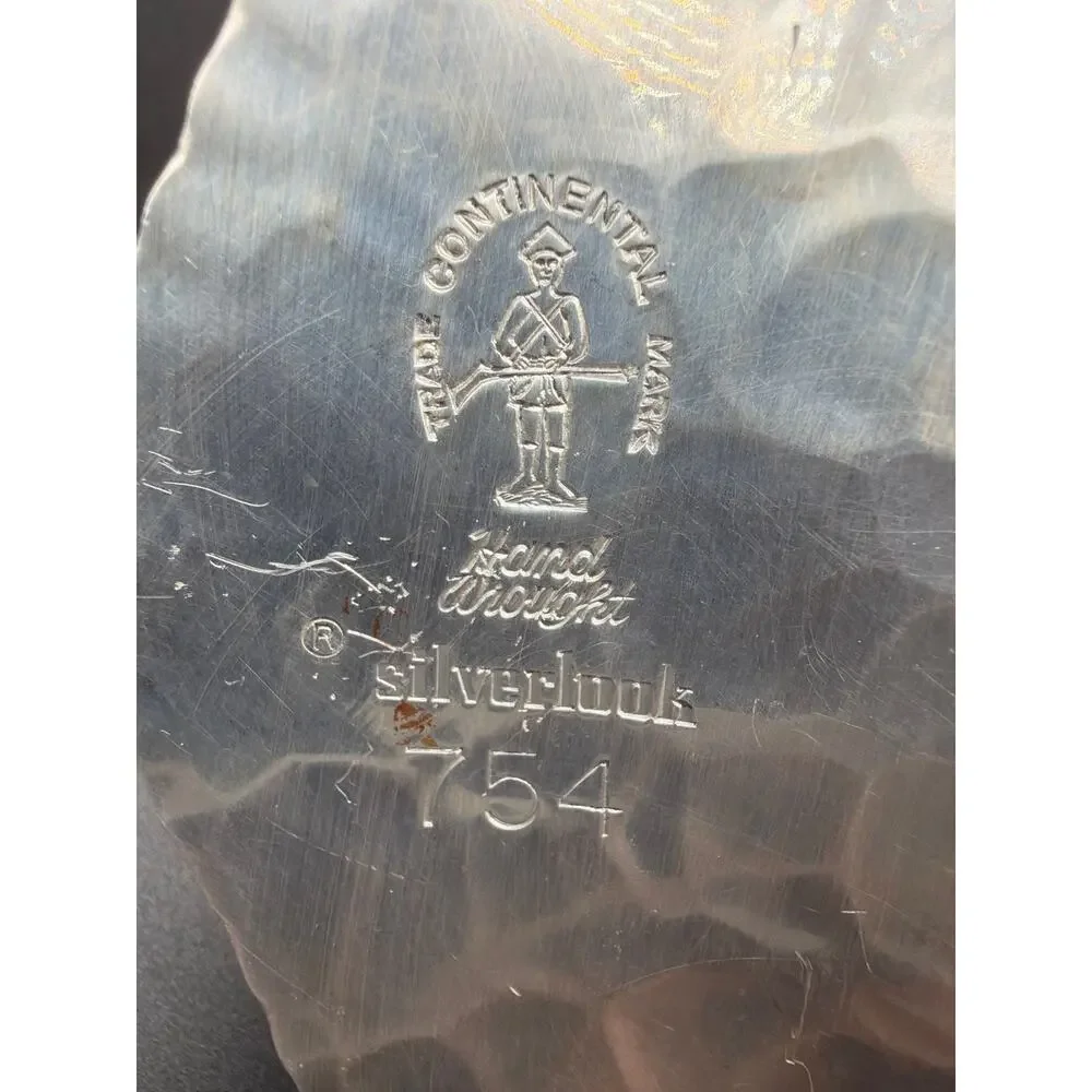 Continental Silverlook 754 Double Candy Nut Dish Rose Handle Aluminum Vintage